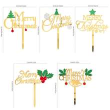 1pc/3pcs/6pcs Gold Merry Christmas Cake Toppers Acrylic Merry Christmas Cake Topper For New Year Cake Decorations Christmas Christmas Decorations Christmas Pajamas Christmas Gifts Christmas Decor