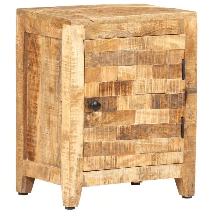 vidaXL Bedside Cabinet Brown Solid Mango Wood Bedside Cabinet Rectangular Rustic Durable Wooden Bedside Cabinet Nightstand Rustic Bedside Table Mango Wood Furniture - Brown - View 1