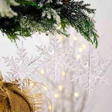 12pcs/6pcs/4pcs/3pcs/2pcs/-Christmas Tree Decoration Crystal Pendant Christmas Ornament - Hanging Acrylic Snowflake And Icicle Christmas Deer Pentagram Angel Ornament With Pendant Christmas Tree New Year's Party Decoration Supplies St. Patrick's Day Easter Valentine's Day Home Decor Christmas Decorations Room Decor Winter - Multicolor - View 8