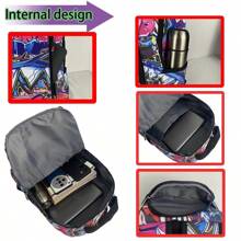 Rucsac funcțional super cool în carouri și imprimeu Big Mouth, rucsac pentru laptop pentru bărbați, studenți, activități în aer liber, vacanță, întoarcerea la școală, plajă, cadou de Ziua Îndrăgostiților, geantă vintage pentru laptop, geantă cadou pentru sport și agrement