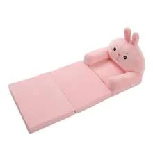 Actualizado 2 en 1 Sofá Plegable, Sofá Cute Cartoon Plegable Ancho Mango Suave Transpirable Silla para Leer Dormir 2 Capas 2 en 1 Sofá Convertible a Tumbona Sofá de Caricatura Plegable Sillas Perezoso Sofá Abrir Sofá Cama para Sala de Estar Dormitorio Con Cremallera - Rosa - Ver 7