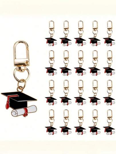 1 pezzo/20 pezzi Portachiavi in lega classico e retrò a forma di tocco da laurea, adatto come regalo di laurea a luglio, regalo per festa di laurea, decorazione per borse, portachiavi per telefono/auto, regalo per la Festa degli Insegnanti a settembre, regalo per amici, studenti e insegnanti