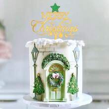 1pc/3pcs/6pcs Gold Merry Christmas Cake Toppers Acrylic Merry Christmas Cake Topper For New Year Cake Decorations Christmas Christmas Decorations Christmas Pajamas Christmas Gifts Christmas Decor