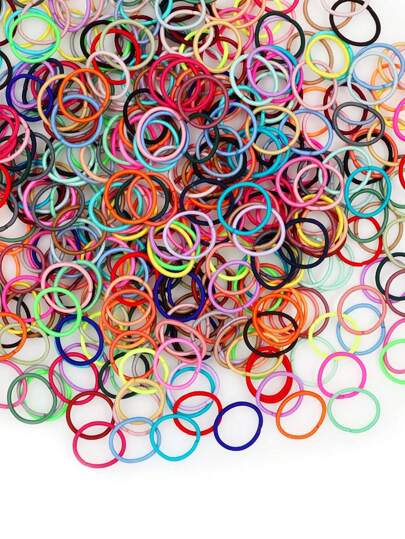 100pcs/Pack Random Color Baby Hair Ties, Crease-Free, High Elasticity Hair Bands Suitable For Baby Girls, Toddlers, Children, Fashion Hair Accessories