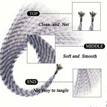 Extensiones de cabello de plumas sintéticas de color I-Tip, 16 , 20 hebras, accesorios de extensiones de Festival de fibra resistente al calor para mujer - 6-huangbai - Ver 5