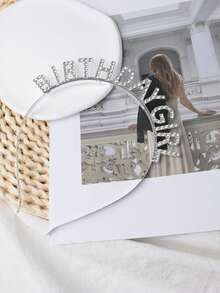 1 Chúc mừng sinh nhật, Mũ đội đầu cho bé gái sinh nhật, Phụ kiện tóc đính đá lấp lánh, Phụ kiện tóc tiệc sinh nhật, Quà tặng sinh nhật (Vàng, Bạc, Vàng hồng) - Bạc - Xem 24