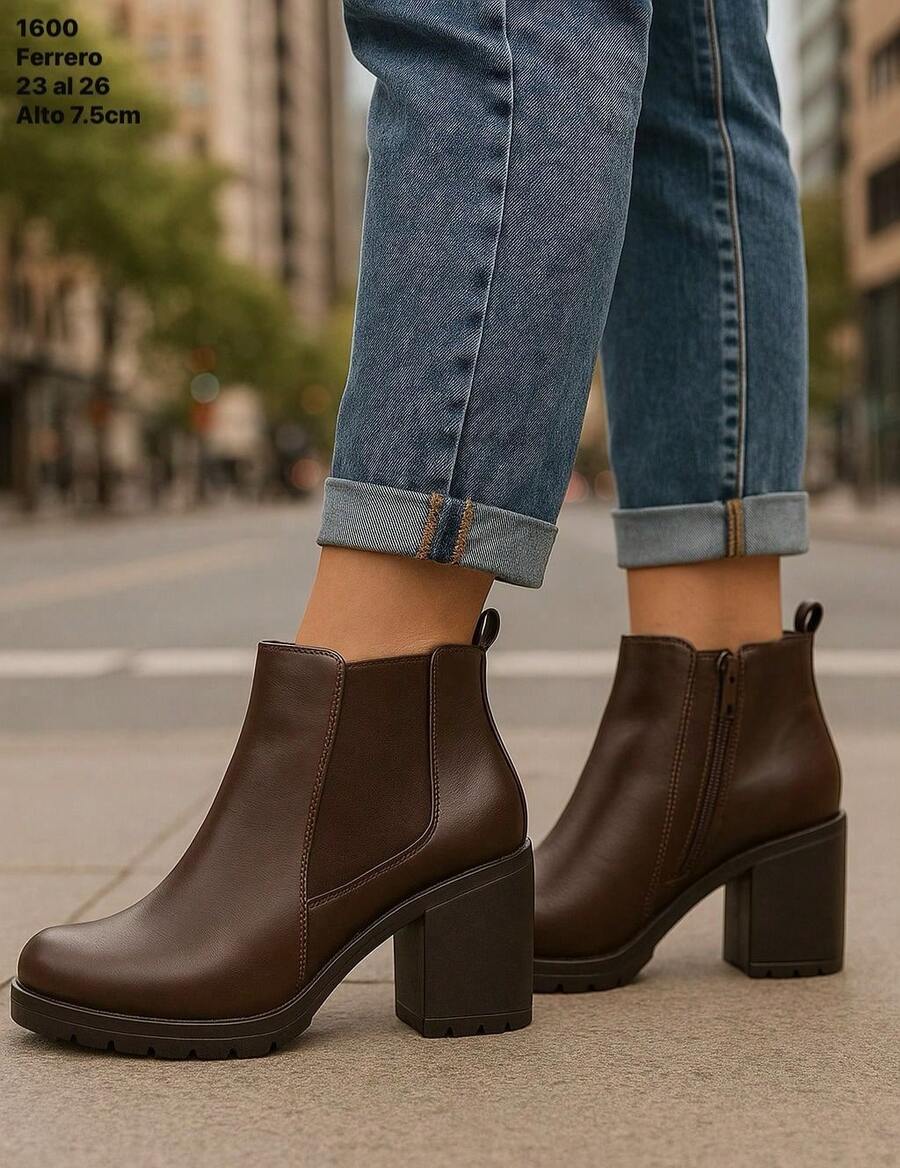 Women Ankle Boots & Booties - Coffee Brown - View 1