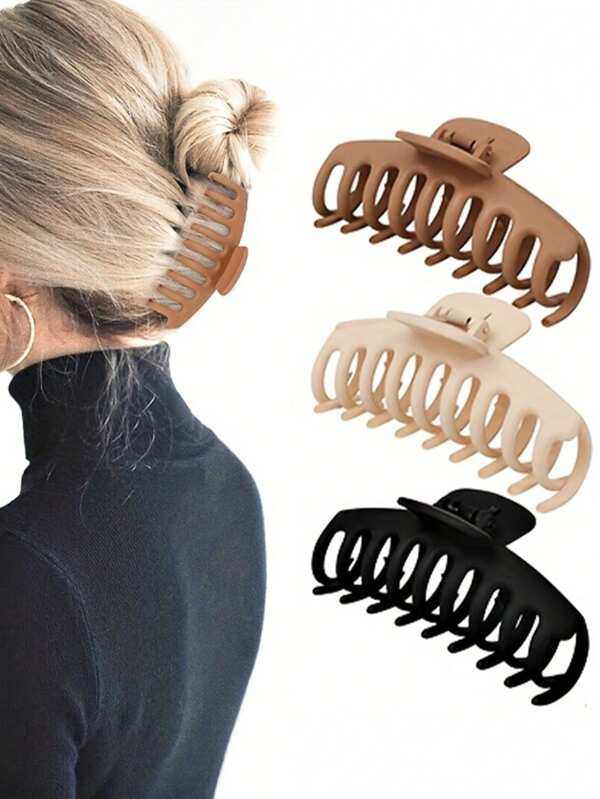 Claw Clip 4pcs Elegant Matte Bone Hair Clips, Everyday Hairstyle Hair Claw, Shower Hair Clamps, High-Quality Hair Accessories, Suitable For Mother's Day, Graduation, Thanksgiving, Christmas, New Year, Valentine's Day, Carnival
