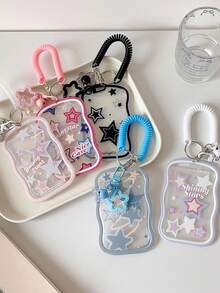 1pc Star-Shaped Card Holder, Campus Card, Student Meal Card, Card Pouch, Women Bus/Metro Card, Key Chain Pendant