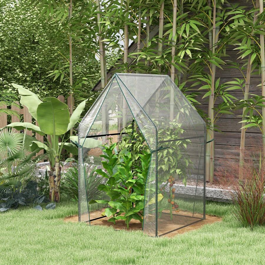 Outsunny Agricultural Greenhouses - White - View 1