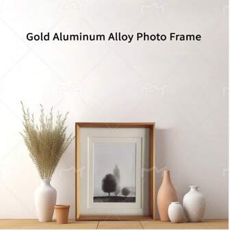 Aluminium Alloy Golden Photo Frames 6X8 " / 8X10 " Oblong Vertical Wall-Mounted Photo Frame Suitable For Birthday Party