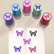 自然可爱奖励印章昆虫文具，创意蝴蝶图案剪贴簿印章，书籍装饰橡皮图章，日记配件