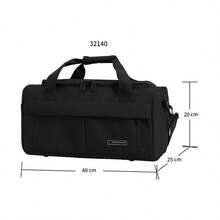 1pc Oxford 93L Large Capacity 600D Polyester Travel Bag, European Brand French Design, Waterproof Multi-Compartment 70x38x35cm, Travel, Business Trip, Vacation Essential, Holiday Necessity, Elegant, Fashion Basic, Spring, Family Outing Special Gift, Top Item, Bright Color Contrast, Unisex - 32140 (41x25x32cm) Black - View 1