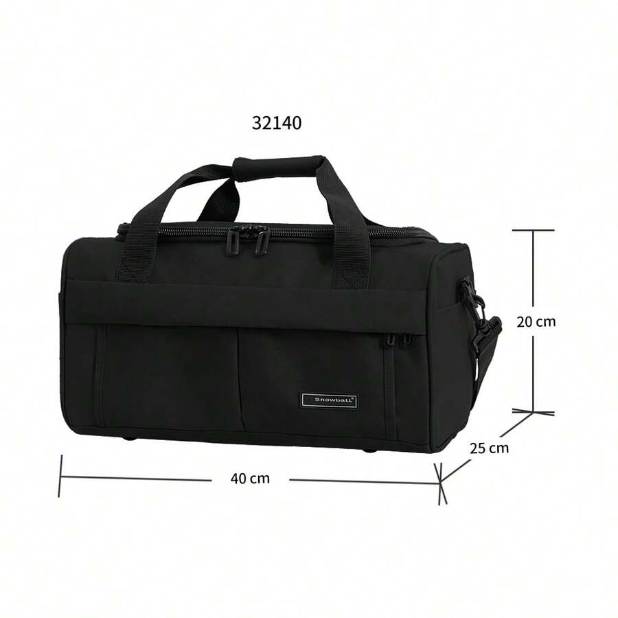 1pc Oxford 93L Large Capacity 600D Polyester Travel Bag, European Brand French Design, Waterproof Multi-Compartment 70x38x35cm, Travel, Business Trip, Vacation Essential, Holiday Necessity, Elegant, Fashion Basic, Spring, Family Outing Special Gift, Top Item, Bright Color Contrast, Unisex - 32140 (41x25x32cm) Black - View 1