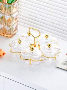 1pc Heart-Shaped Compartment Snack Plate, Dessert Dish, Fruit Tray For Living Room Coffee Table, Modern Candy Dish, Nut Dish, Fruit Plate, Dry Fruit Storage Box - Multicolor - View 9