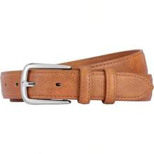 Multicolored Leather Waist Belt With Pin Buckle For Jeans - Vintage Brown - View 4