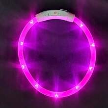 1 件 LED 充电发光狗项圈，三种照明模式，夜间可见，确保宠物户外散步，适合小型到大型犬和猫，狗节氛围项圈