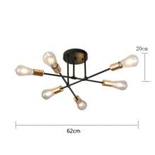 铁艺吸顶灯，多头现代简约创意树枝吊灯，适用于客厅、卧室、餐厅，北欧风格，不含灯泡 - 彩色 - 查看 11