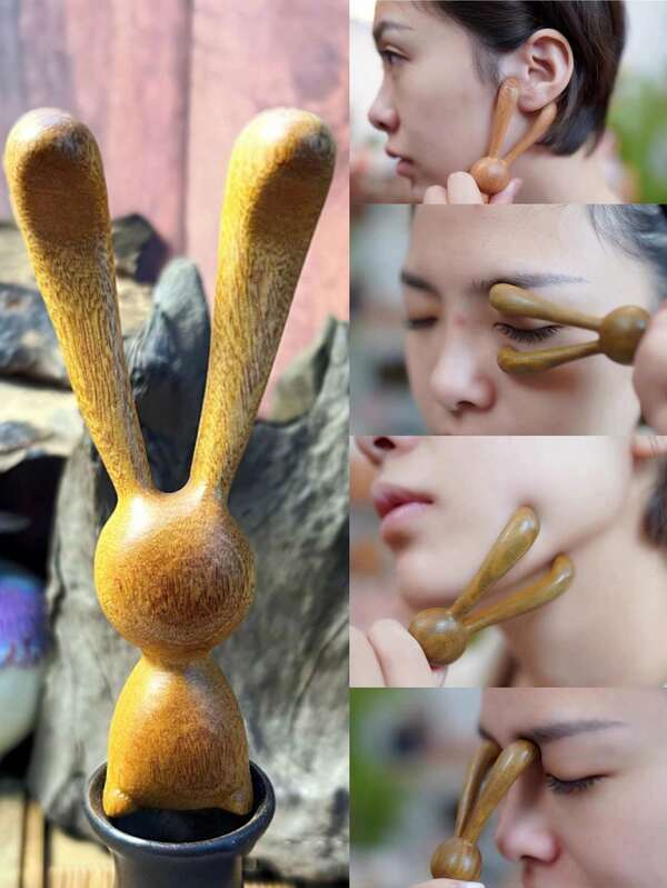 1 قطعة مدلك بشكل أرنب، يرفع خط الفك، يضغط على الصدغين، هدية مدلك، يقلل من التورم، ينعش، يقلل من الخطوط الدقيقة، مدلك للعين، هدية للأصدقاء/الصديقات/الأصدقاء المقربين، هدية عيد الميلاد