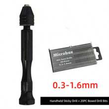 50 piezas Juego de taladro de mano de precisión micro 0.3-3.0mm Brocas helicoidales mini de aleación de aluminio con tornillo de banco para reparación de relojes, joyería, artesanía, manualidades de madera, modelismo de plástico y resina. Kit de herramientas de perforación manual industrial de aleación, regalos navideños útiles para hombres