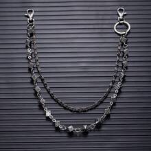 1PC, Fashionable Punk Double-Layer Chain Dice Waist Chain, And Individual Hip-Hop Jeans Chain, Versatile Accessories, Simple Body Chain, Sexy Bikini Chain Waist Chain Belt, Fashionable Jewelry Waist Chain Belt Accessories Autumn-Winter Accessories Halloween Costume,Suitable For Teens, Youth,Men,Casual, Outdoor, Athletic, Vacation, Graduation Gifts, Birthday, Daily Wear - Multicolor - View 5