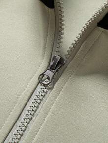 男士插肩袖条纹休闲套头衫，百搭，春秋季 - 綠色 - 查看 5