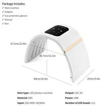 Foreverlily LED Mask Face Beauty 7 Colors, LED Facial Mask Light Therapy Mask, Light Therapy Face, Red Light Therapy Face Body Spa, Skin Rejuvenation, Firming & Brightening, Wrinkle Smoothing - 查看 2