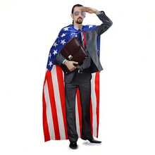 1pc American Flag Cape, 90cm*150cm - Patriotic Clothing For Independence Day, July 4th Celebrations, 2026 Cheering, Suitable For Adults And Children