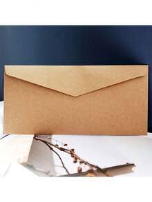 40pcs Plain Envelopes, Vintage Minimalist Triangle Flap Design, Invitation Envelopes, Suitable For Wedding, Anniversary, Celebration Party Invitations, Size: 8.66 X 4.33 Inches - Multicolor - View 7