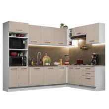 Complete Modular Corner Kitchen Madesa 479cm Agata 01 - White and Cream - View 2