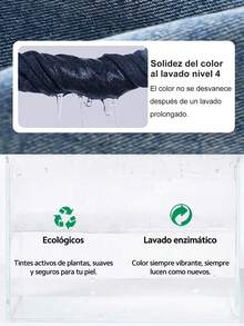 pantalones de mujer pantalones de dama mezclilla De Tiro Alto Ajustados curvy Levanta Glúteos  Estilo de botón único Estilo de agujero en el borde del bolsillo azul - Azul Marino - Ver 7