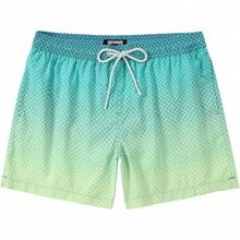 Men's Swim Shorts 5 Inch Swimwear Swimming Trunks For Men Beach Shorts - Green Gradient - View 1