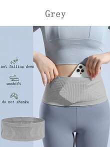 1pc High Elasticity Sports Waist Bag With Mobile Phone Pocket For Running,Cycling And Fitness, Anti-Shake Professional Waist Belt For Men And Women Outdoor Activities - Black - View 22