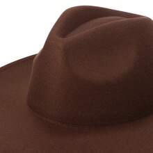 JewelryWe Fedora Hat With Large Brim Men Women Retro Panama Floppy Hat Panama Hat Made Of Felt Suede Western Hat For Performance Party Show Cosplay Wedding Daily Life Camping Hiking Fishing - 棕色 - 查看 4
