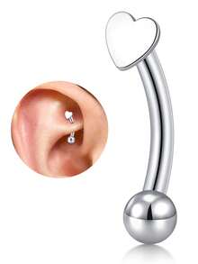 1 chiếc khuyên tai Rook Trang sức xỏ khuyên vàng bạc 16G 8mm Nhẫn lông mày Thép không gỉ Thanh cong Daith Hoa tai cho phụ nữ Mặt trăng Trái tim Bướm Sao Opal Hoa tai móng ngựa Vách ngăn Vòng Hoa tai xoắn ốc Nhẫn rốn Labret dọc Trang sức môi - Nhiều màu - Xem 13