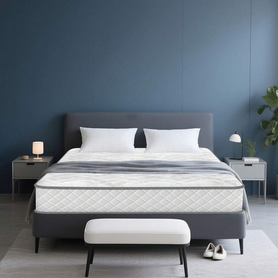 Luxe Mousse à Mémoire de Forme Matelas 140x190 cm, Ép 28cm, Fermeté Moyenne H3, Ergonomique Matelas Latex, Soutien Parfait 9 Zones Confort, Hypoallergénique, Respirante - Blanc - Voir 1