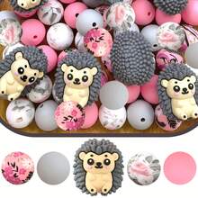 25 件 3D 树懒硅胶珠 - 可爱卡通大眼睛图案，耐用手工 DIY 钥匙扣配件，笔饰，多色硅胶人物珠，笔饰，有趣的设计，光滑的质地 - 新動物系列 - 查看 15