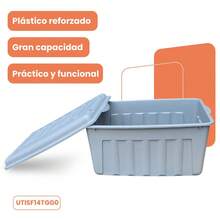 Caja Organizadora de Plástico 53 Litros Con Tapa Estilo Ferretera Herramientas Orden - Gris - Ver 5