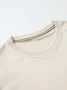 Apricot Color Printing, Spring And Autumn, Men's Fashion Crew Neck Sweater, Outdoor Wear Inside And Outside With The Same Crew Neck Shttps://Img.Ltwebstatic.Com/V4/J/Spmp/2025/07/24/43/1753345700bbb9289d7dbeede2f6d50b86d73fcb14.Jpgweater For Men And Wome. - Màu be - Xem 2