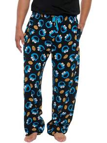 Mens Novelty Lounge Pants  Pajama Bottoms - Cookie Monster - View 1