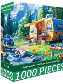 1000pcs Creative Adult Puzzle Set, High-Quality Seamless DIY Jigsaw Puzzle, Interesting Family Challenge Without Frame, Suitable For Birthday Gift, Easter Gift, Home Decor, Great For Home, Living Room, Office Decoration