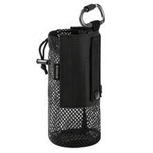 Bassdash-bolsa para botella de agua con correas Molle, mosquetón con Clip para cinturón, bolsa de soporte de malla plegable para viajes, pesca, caza y senderismo - Negro - Ver 3