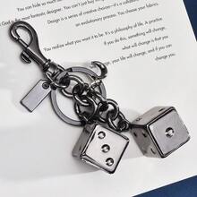 1pc Lucky Dice String Stereo Dice Bag Keychain Fashion Bag Keychain - Vàng - Xem 8