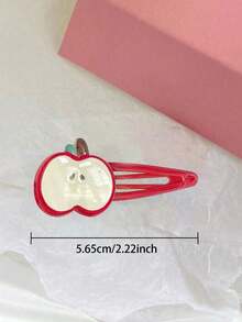2pcs Apple Cartoon Hair Clips, Cute Side Bangs Clips, Versatile Hair Accessories For Girls,Hair Barrettes Claw Clips, School Stuff - Multicolor - View 10