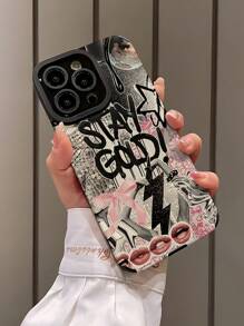 1 件时尚豹纹蝴蝶结拼贴图案仿皮柔软防震手机壳适用于苹果且防水防摔防刮 - 彩色 - 查看 4