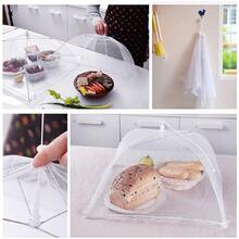 1pc Lace Mesh Food Cover, Extra Large Foldable Fly Cover,Dustproof Pop Up Umbrella Food Tent, Decorative Reusable Collapsible Food Covers For Table, Food Nets, Kitchen Tools Parties, Fruit, Food, BBQ, Picnic (White) - Multicolor - View 5