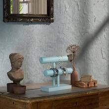 Bracelet Holder Display Bracelet Organizer, Wooden Bracelet Stand For Selling, T - Bar Bangle Storage Rack Wood Watch Display Tower For Business - 2 Tier, Aqua