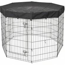 MidWest Homes for Pets - Bolígrafo de Ejercicio octágono, Tela de Malla, Color Negro - Parte superior de malla cuadrada - Ver 7