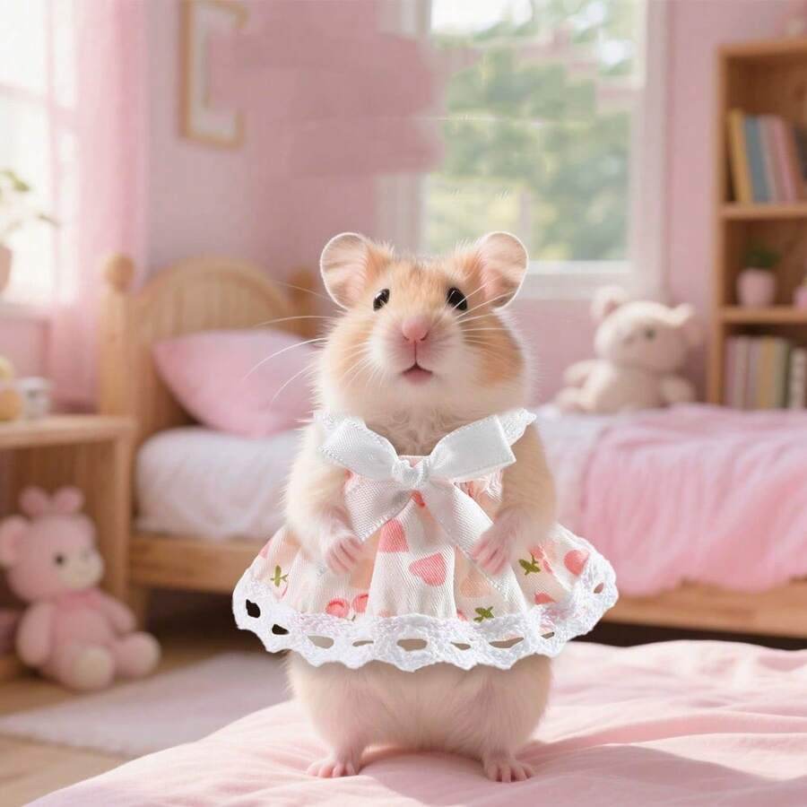 1 Pc Hamster Lovely Princess Dress Dutch Pig Clothes Fashion Dresses Mini Lace Skirt For Small Pets Outdoor Lovely Dress Decoration - Multicolor - View 1