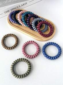 20/10/5/1pc (Random Color) Matte Spiral Hair Ties, Women Large Elastic Hair Bands, High Stretch Seamless Hair Ties For Ponytail, Bun, Scrunchies, Hair Accessories For Women, Hair Tools, Beauty Accessories, Curly Hair Accessories For Women, Fall, Travel, Hair Tools, Accessories Women, Hair Stuff,Curly Hair,Scrunchies,Scrunchie,Scrunchies Hair,Curly Hair Accessories